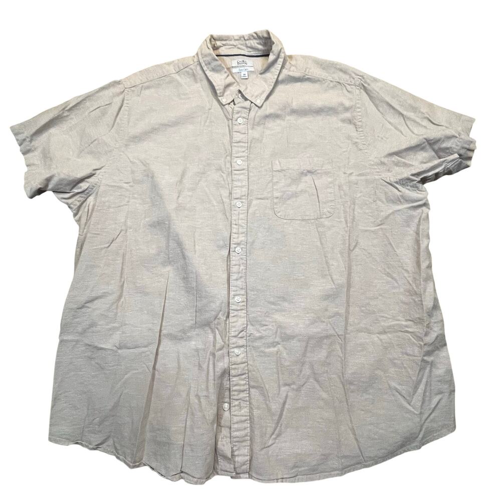 Croft & Barrow Linen Cotton Shirt Mens 3XB Beach Resort Style Short Sleeve‎